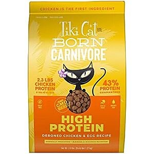 [NEW, SnS] $9.39 | 2.8-lbs TIKI PETS Cat Born Carnivore High Protein Dry Cat Food (Deboned Chicken & Egg) at Amazon